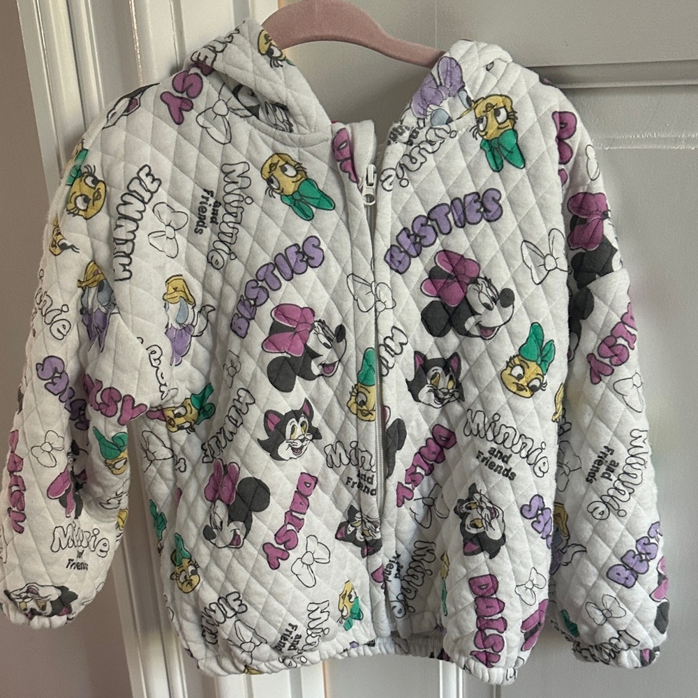 Disney Minnie Mouse Friends Quilted Jacket - White and Multicolor